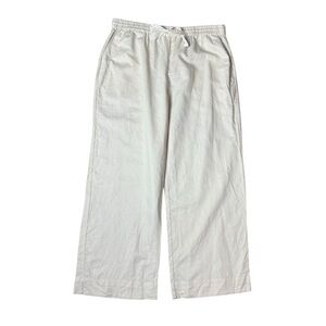 LATTELOVE Linen Cotton Natural Pull-On Lounge Pants size L NWT